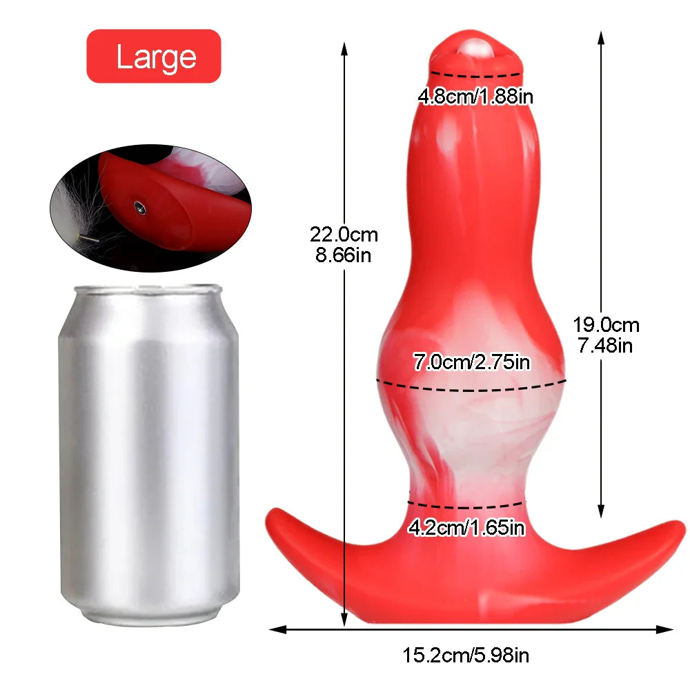 Dog Anal Plug with Tail BDSM Adult Sex Game Cosplay 18+ Anal Dildos for Women Men Silicone Soft Butt Plug Gay Sex Toys for Party