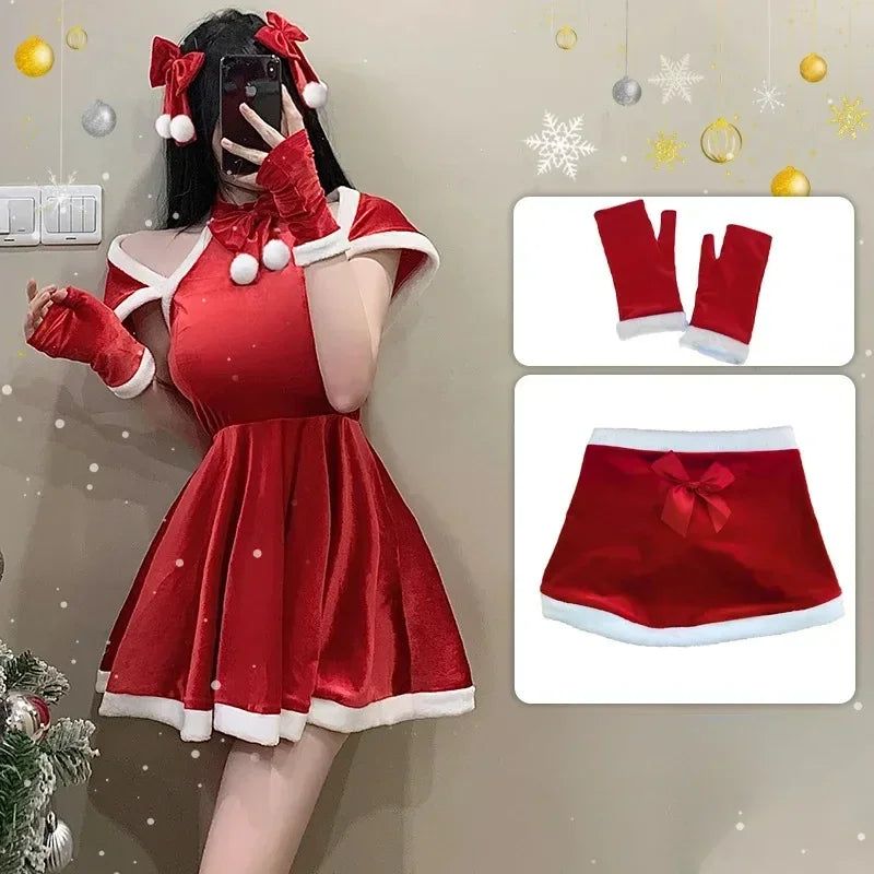 Christmas Sexy Lingerie Dress Sweet Bunny Girl Costume Rabbit Woman Set Cosplay Costume Role Play Uniform Stage Performance Set