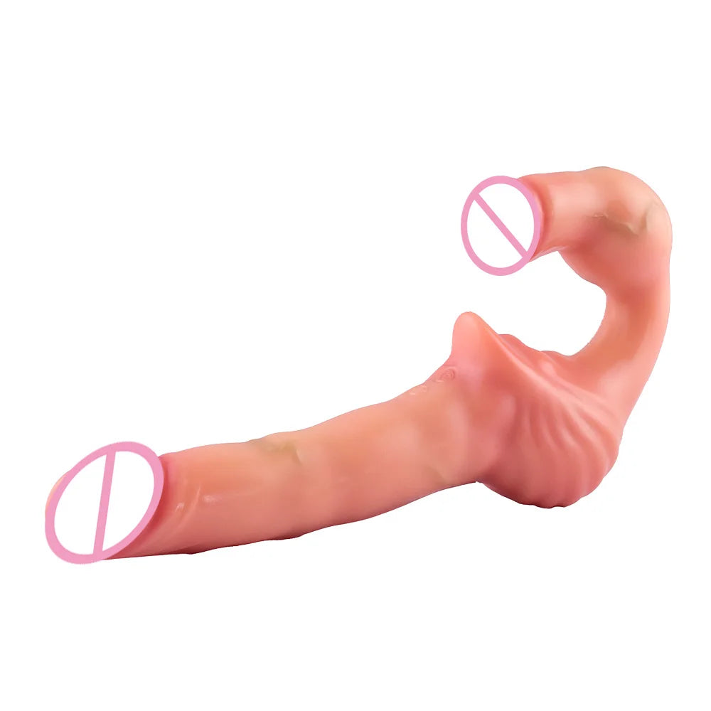 NEXUS BITE – Dual-Headed Vibrating Strap-On; Pegging Realistic Dildos Vibrator