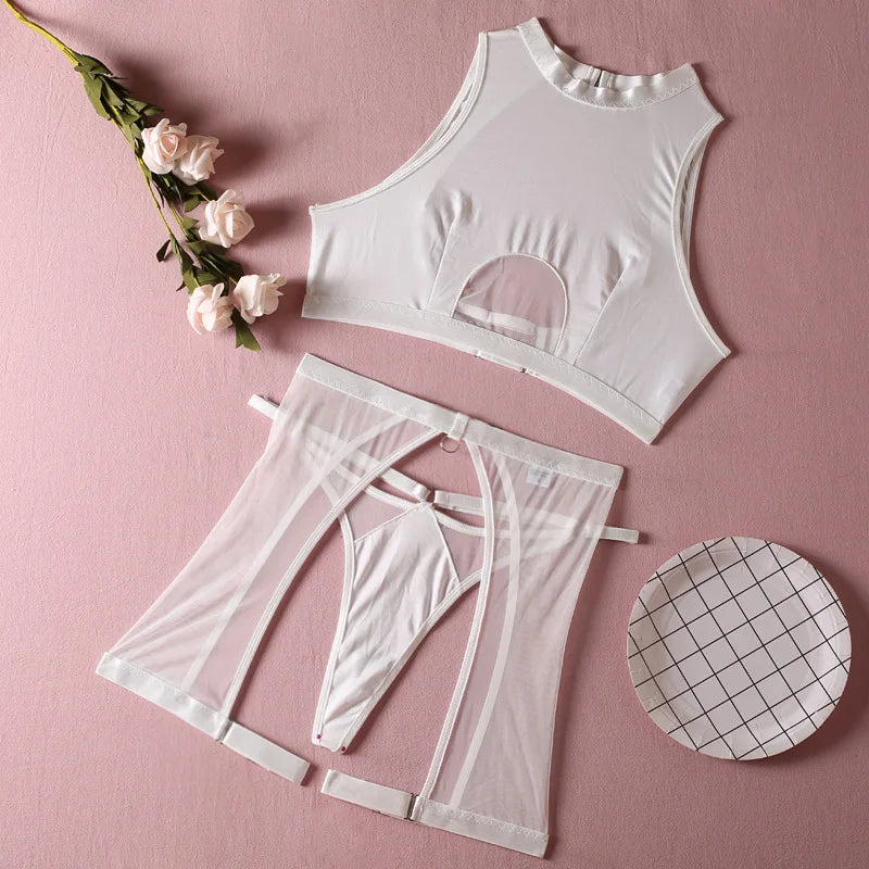 Sexy Female Lingerie Women Micro Underwear Wireless Underwear Stylish Perspective Solid Color Sexy Women's Bra Set New