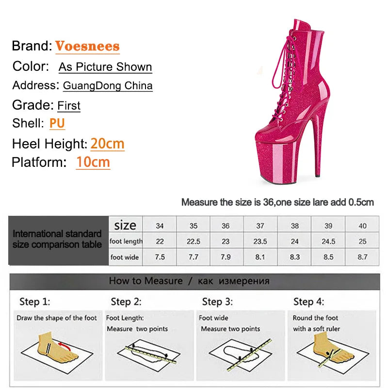 Sexy 8 Heel Pole Dancing Boots Stripper Exotic High Heels Platform Party Dress Shoes Women's Platform Ultra-high Shoes on Heels