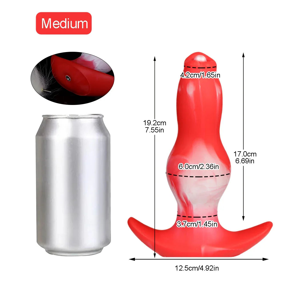 Dog Anal Plug with Tail BDSM Adult Sex Game Cosplay 18+ Anal Dildos for Women Men Silicone Soft Butt Plug Gay Sex Toys for Party