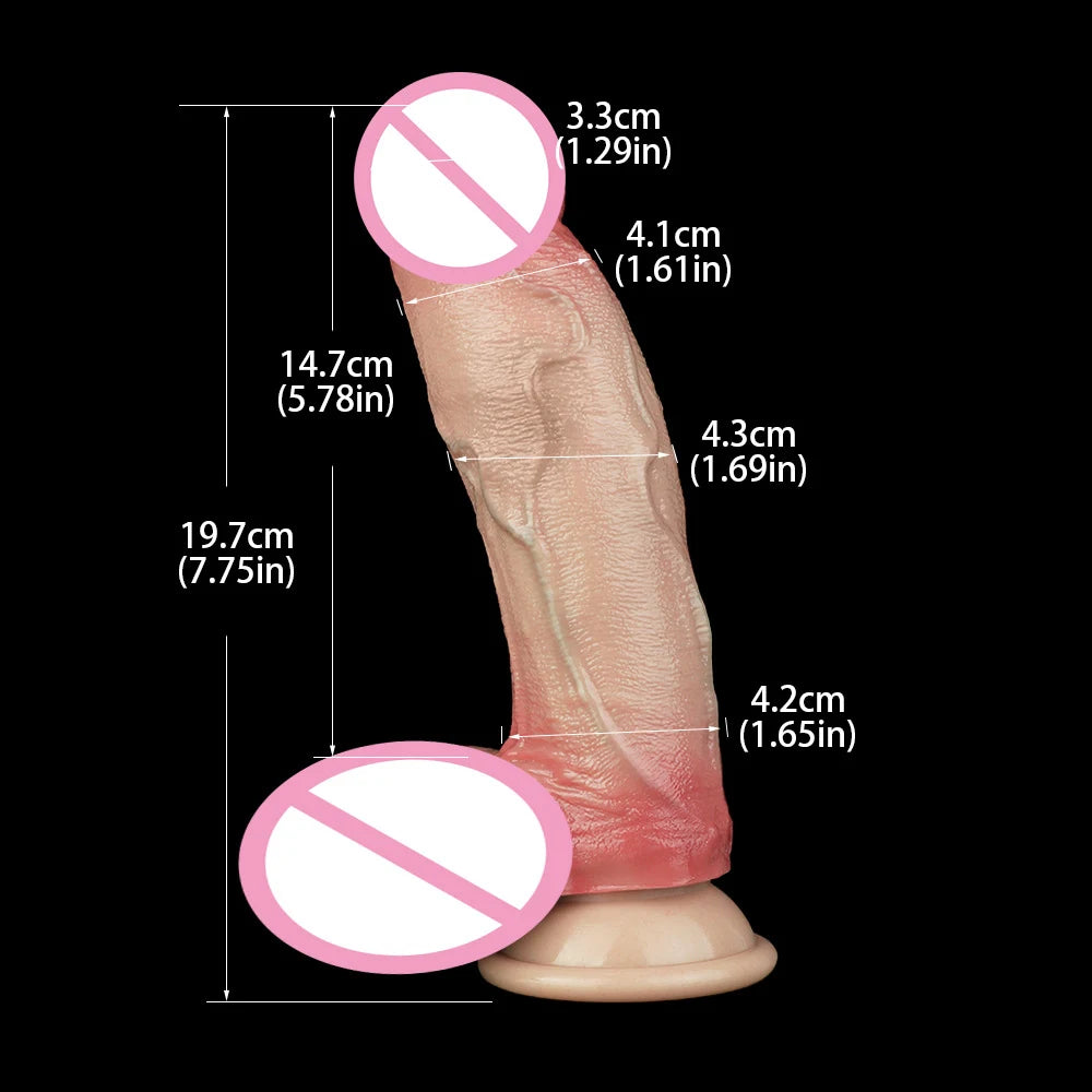 ROUGH BEAST Double Layer Soft Silicone Realistic Silicone Dildo Clitoral Vagina and Anal Stimulation with Strong Suction