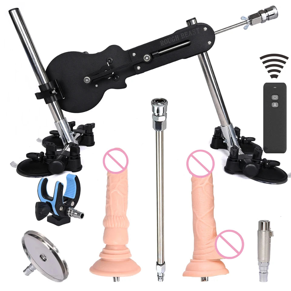 ROUGH BEAST Automatic Sex Machine with Dildo Attachment Wireless 70W Power Masturbation Machine for Women Telescopic Men Sex Toy