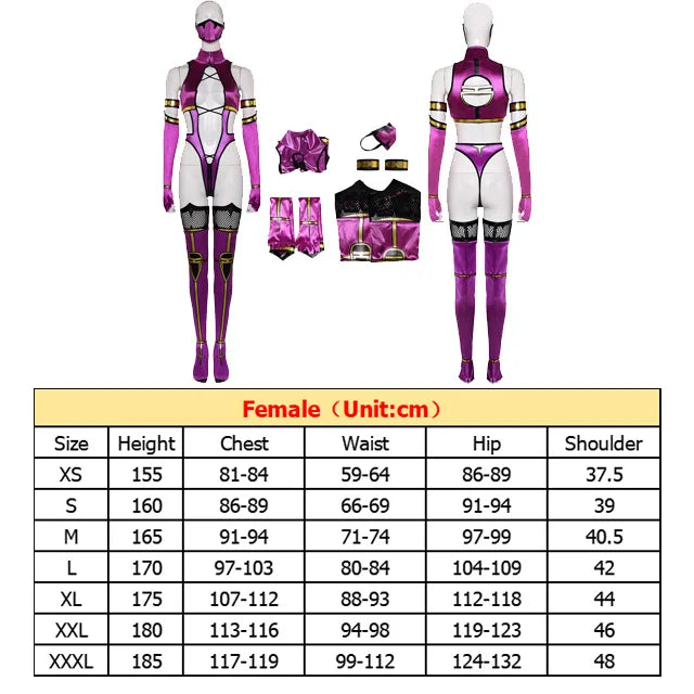 Kitana Mileena Katana Cosplay Game Mortal Cos Kombat Jumpsuit Mask Costume Women Swimsuit Bikini Halloween Carnival Party Suit