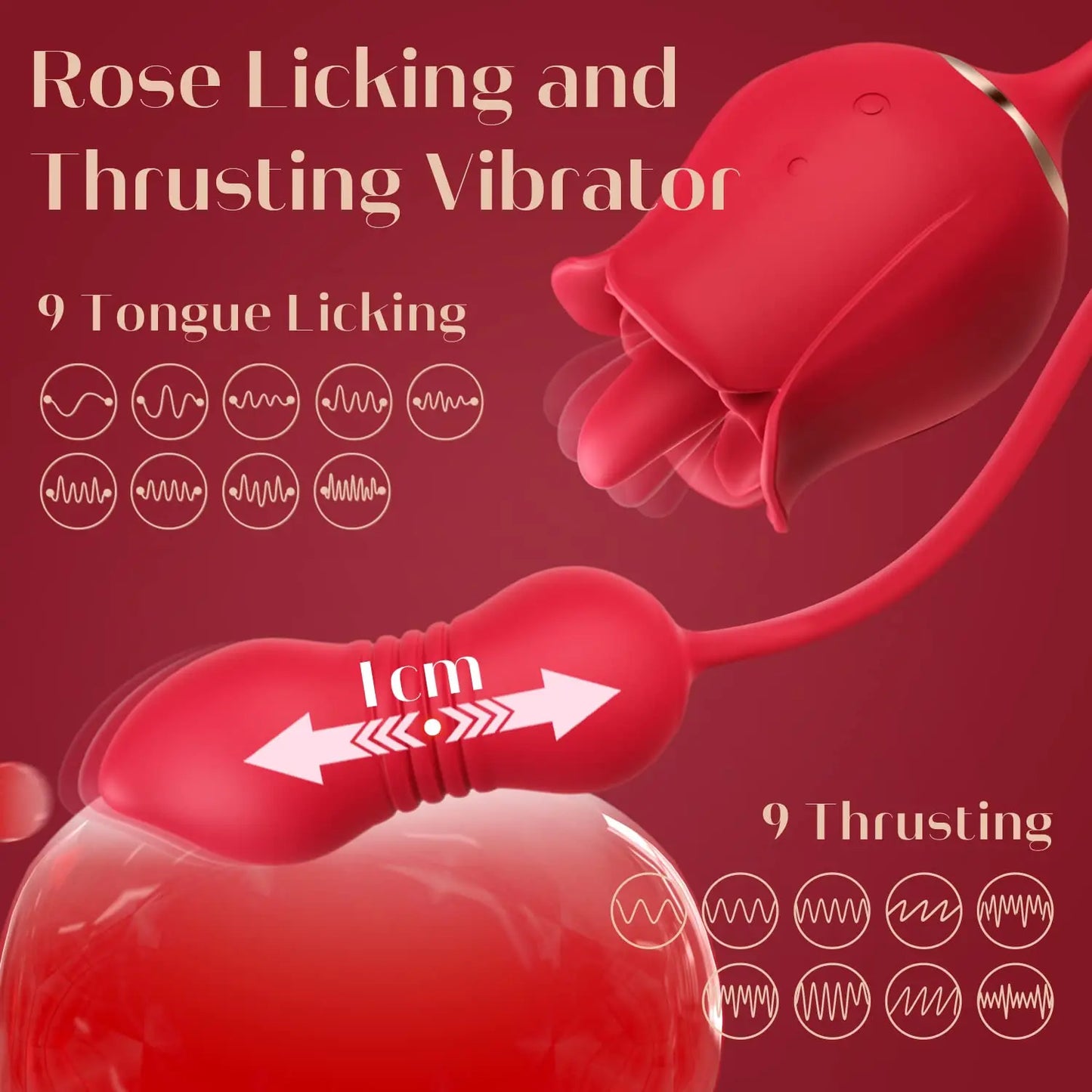 Rose Toy Thrusting Dildo Vibrator for Women Egg Clitoris Sucker Stimulator Tongue Licking Adults Goods Sucking Sex Toys Female