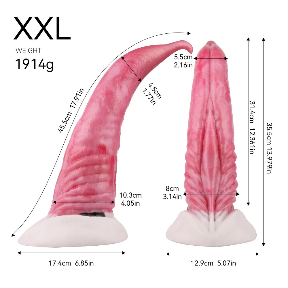 ASHBURN Huge S-XXL 17 IN Alien Tongue Silicone Toy