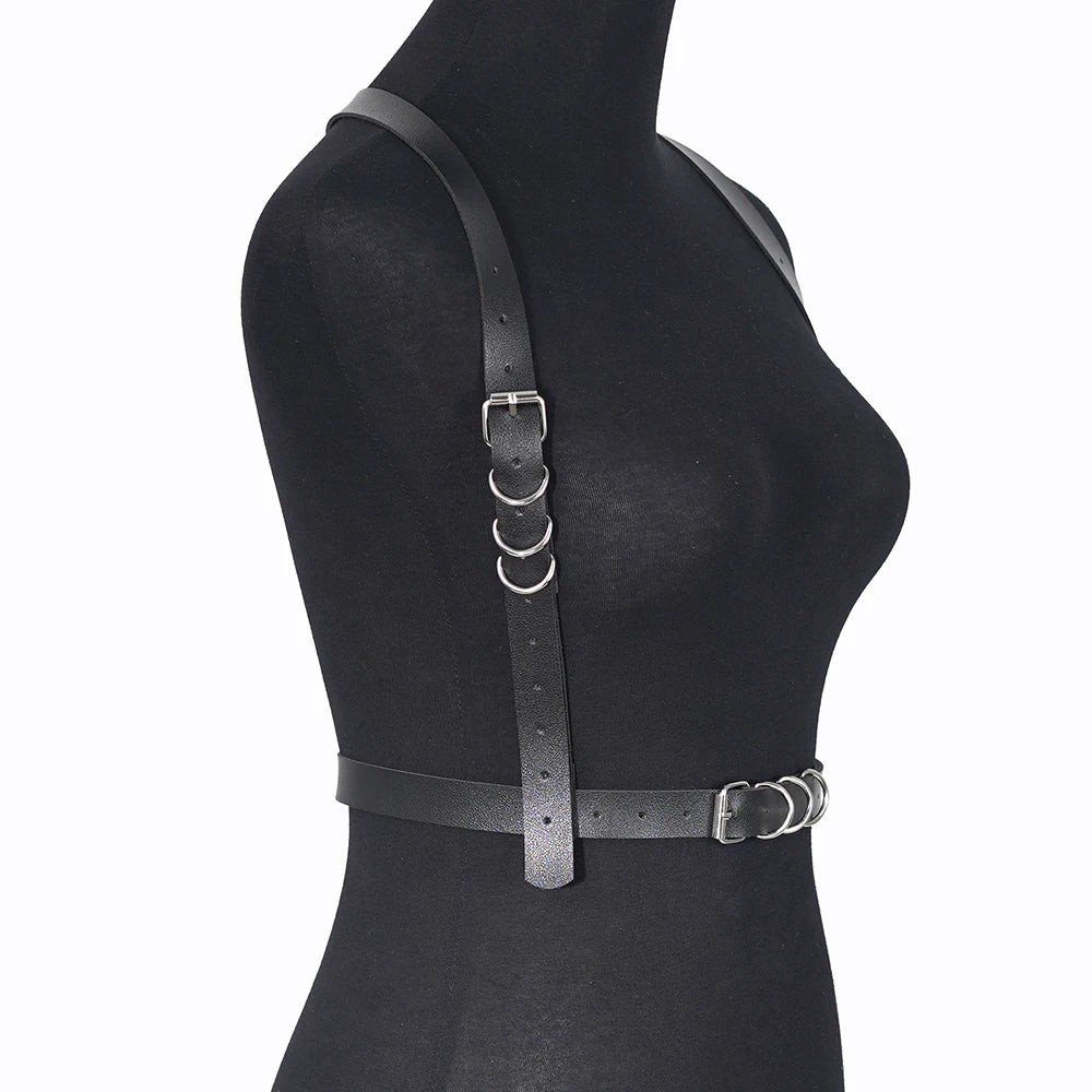 Fashion Leather Harness Belts for Women Shaping Chest Harness Waist Corset Belt Suspenders Body Harness Goth Clothing Accessorie