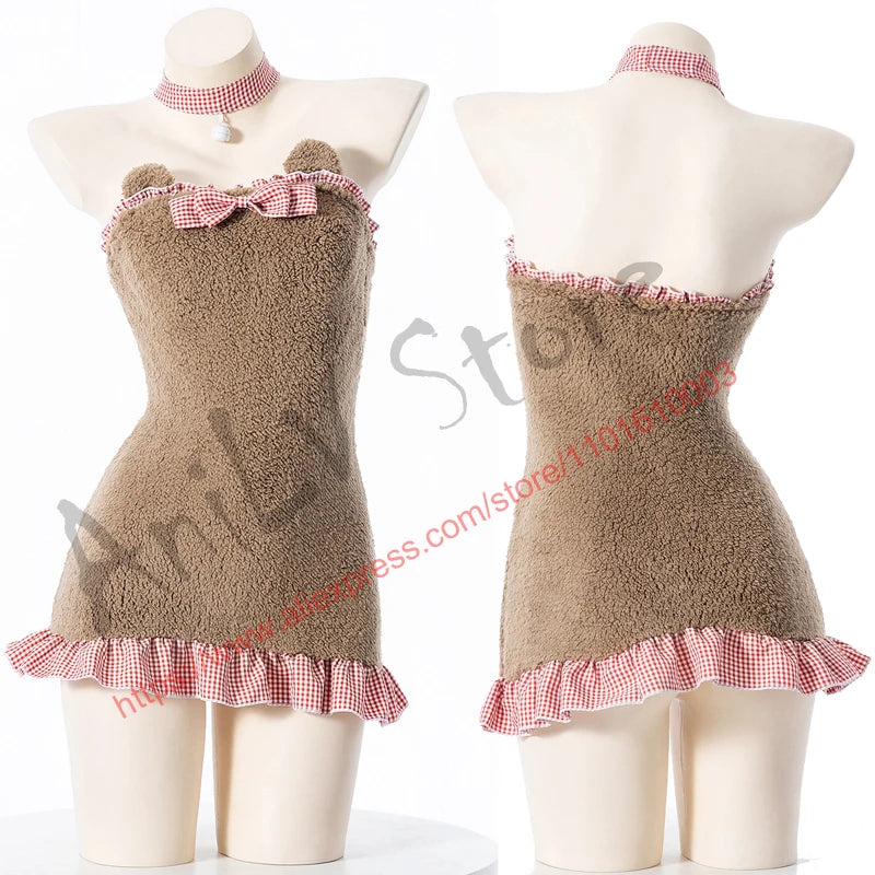 AniLV Animal Series Plush Warm Clothes Fox Tiger Wolf Chinese Panda Rabbit Cat Uniform Outfit Cosplay  Costume