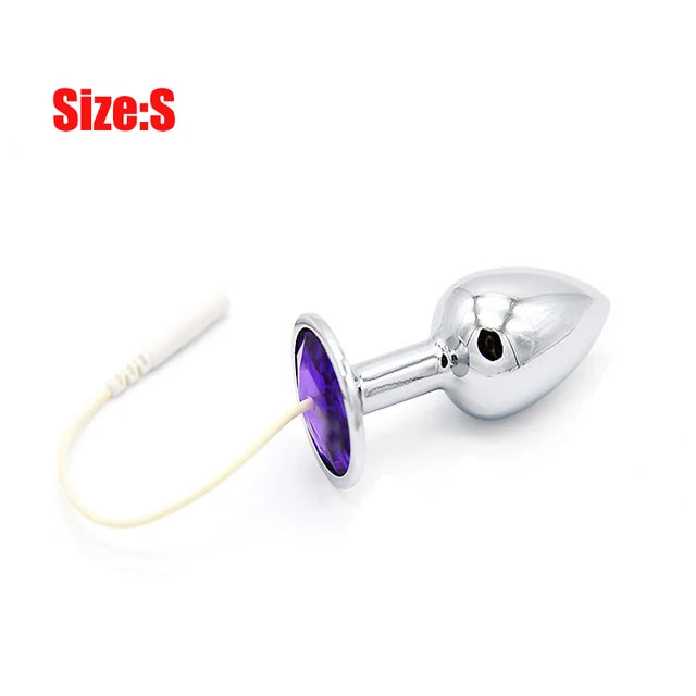 Electro Shock Anal Vaginal Plug Electric Crystal Dildo Butt Plug Bdsm Jump Egg Prostate Massage Vibrator Sexy Toy For Couple Sex