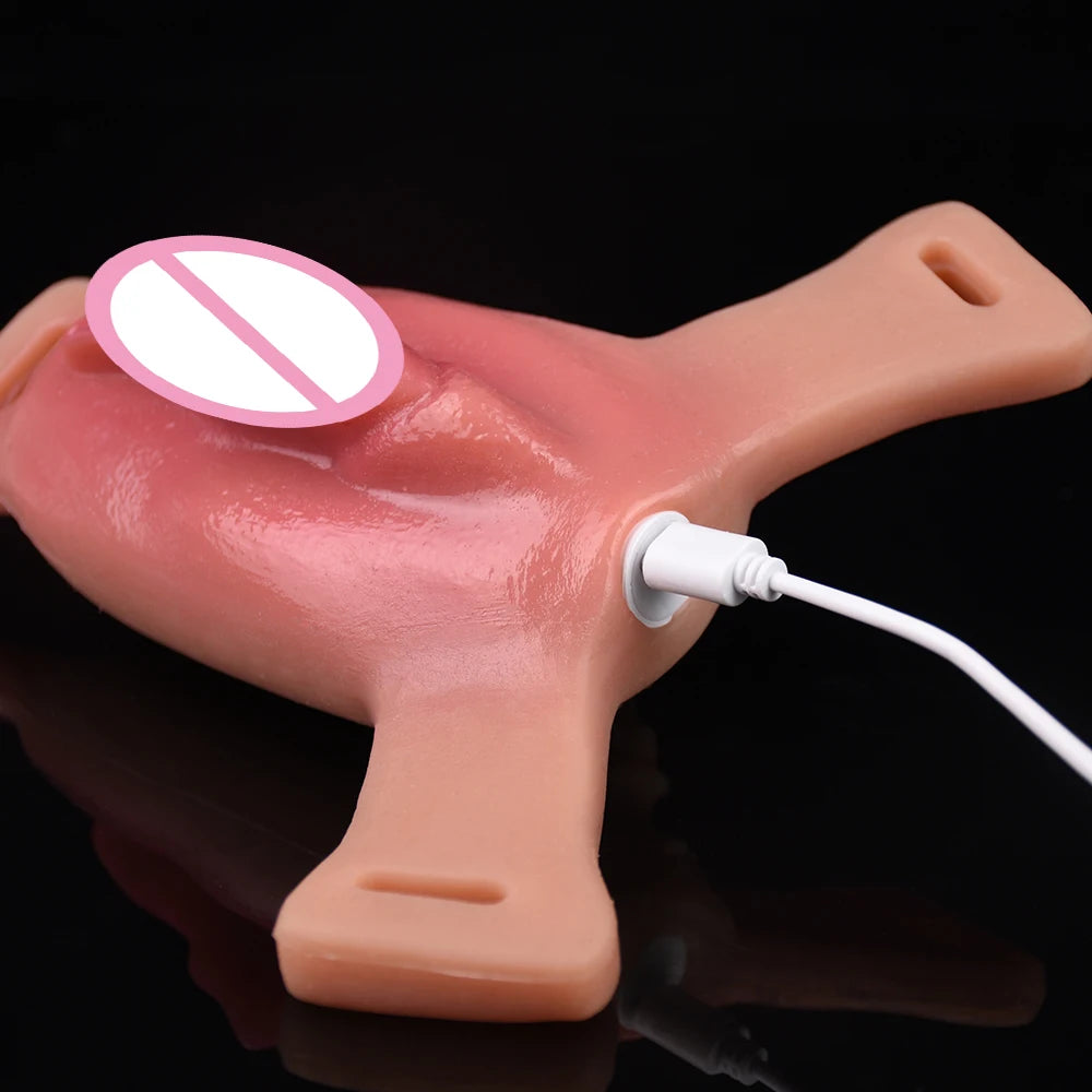 ASHBURN Wireless Control Silicone Vibrating Wearable Sex Grinders Strapon Realistic Vagina Dildos Underwear Pad Anal Clit Massage