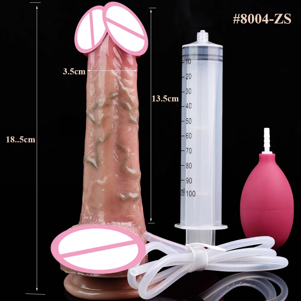 ASHBURN Skin Touch Lifelike Squirting Penis Silicone Ejaculation Realistic Dildo Sex Toys For Women Anal Plug Flirting Masturbate