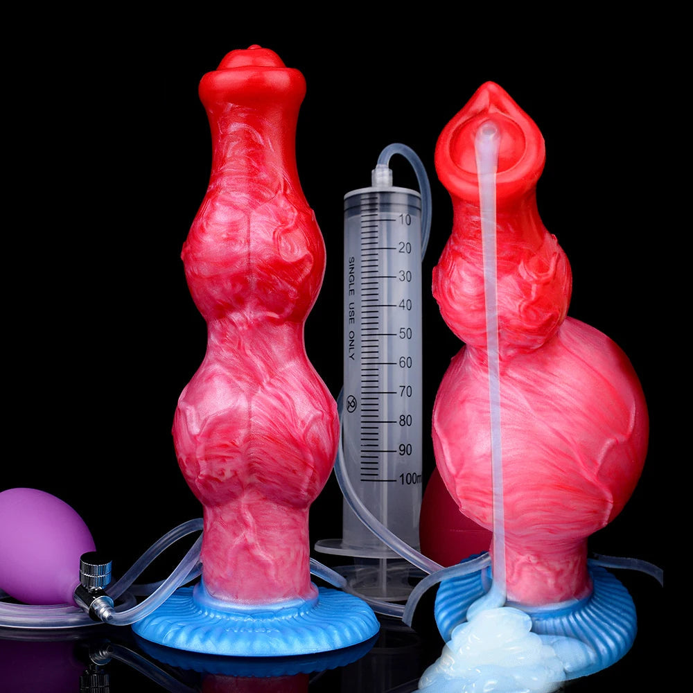 ASHBURN Squirting-Inflatable Fantasy Knot Dildo for Women Men with Quick Release Valve Stretch