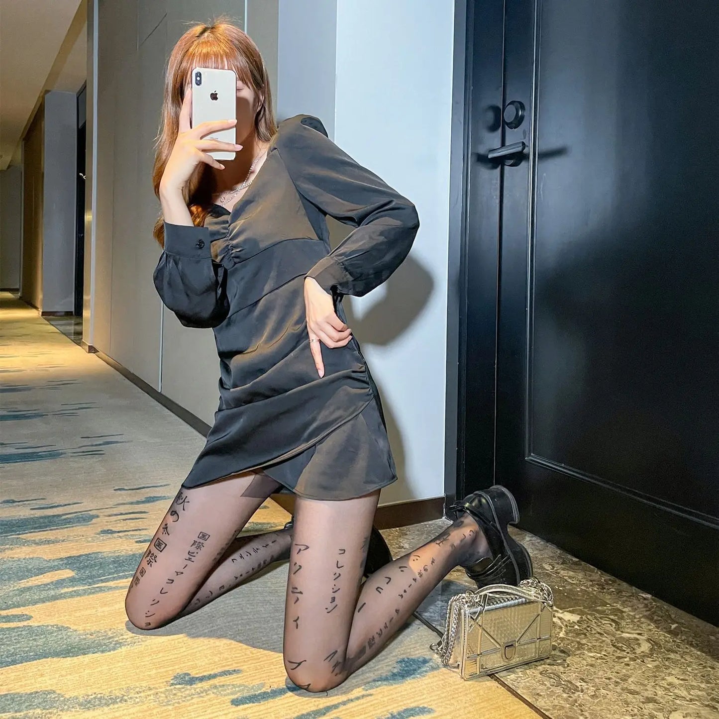 Letter Stockings Nightclub Party Accessories JK Sexy Diamonds Fishnet Tights Women Pantyhose Printed Designer Tights