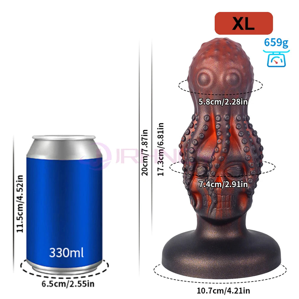10cm Skull Anal Toys for Man 18+  Silicone Platinum Liquid SiliconeAnalyse Dildo Adult Sex Toy for Women Men Butplug