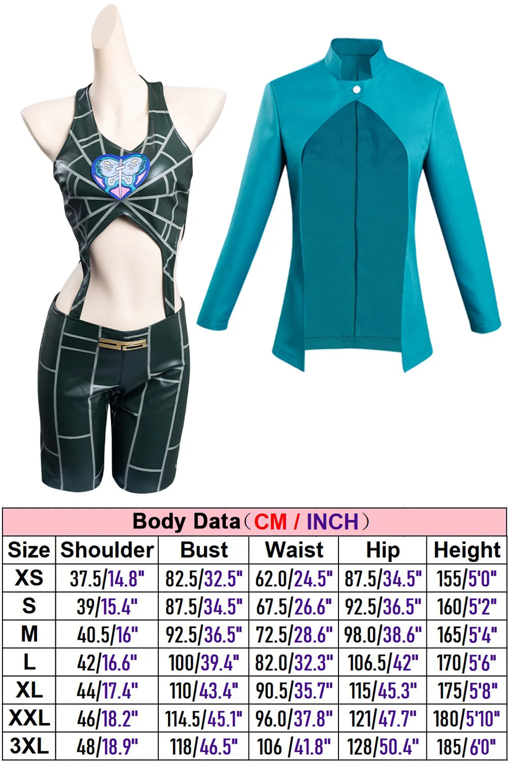 Disguise Jolyne Cujoh Cosplay Top Pants Wig Anime Bizarre Adventure Of JoJo Costume Woman Role Play Fancy Dress Up Party Cloth