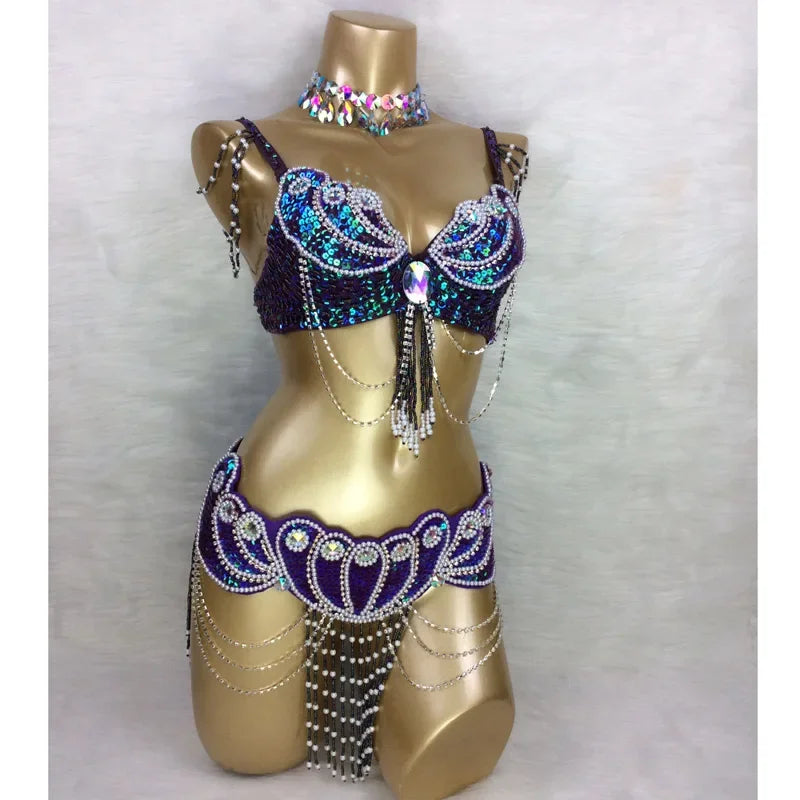 ASHBURN™ Beaded Luxe FESTIVAL Set – 3PC Festival Edition (Bra + Belt + Collar)