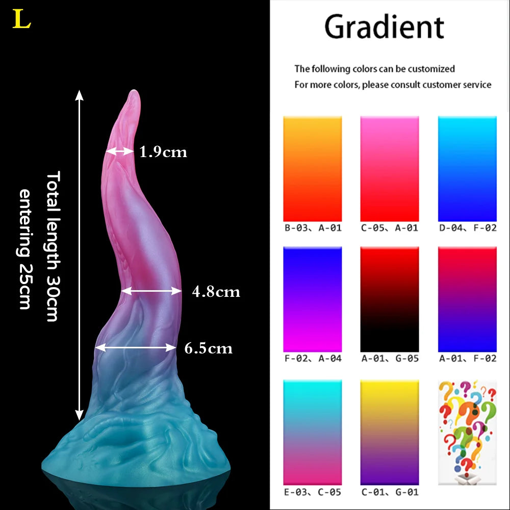 35CM Blue/Black Silicone huge small-xl monster