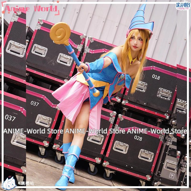 Anime Women's Dark Magician Girl Cosplay Costume with Hat for Woman Halloween Wig Cosplay Costume Outfityxw