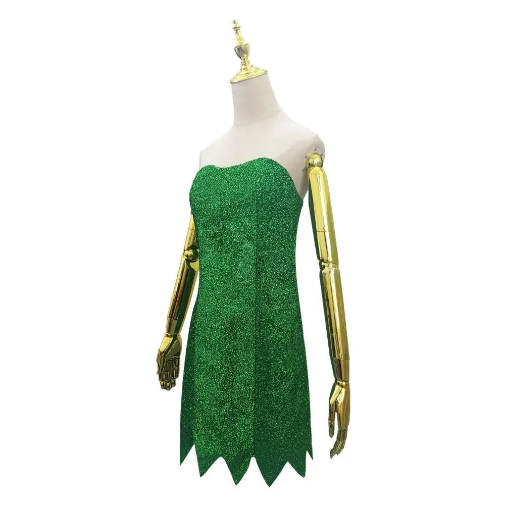 Miss Tinker Bell Cosplay Costume And Wigs Set Dress Suit Halloween Prop Cosplay Costume Full set of dresses and wigs Women Men
