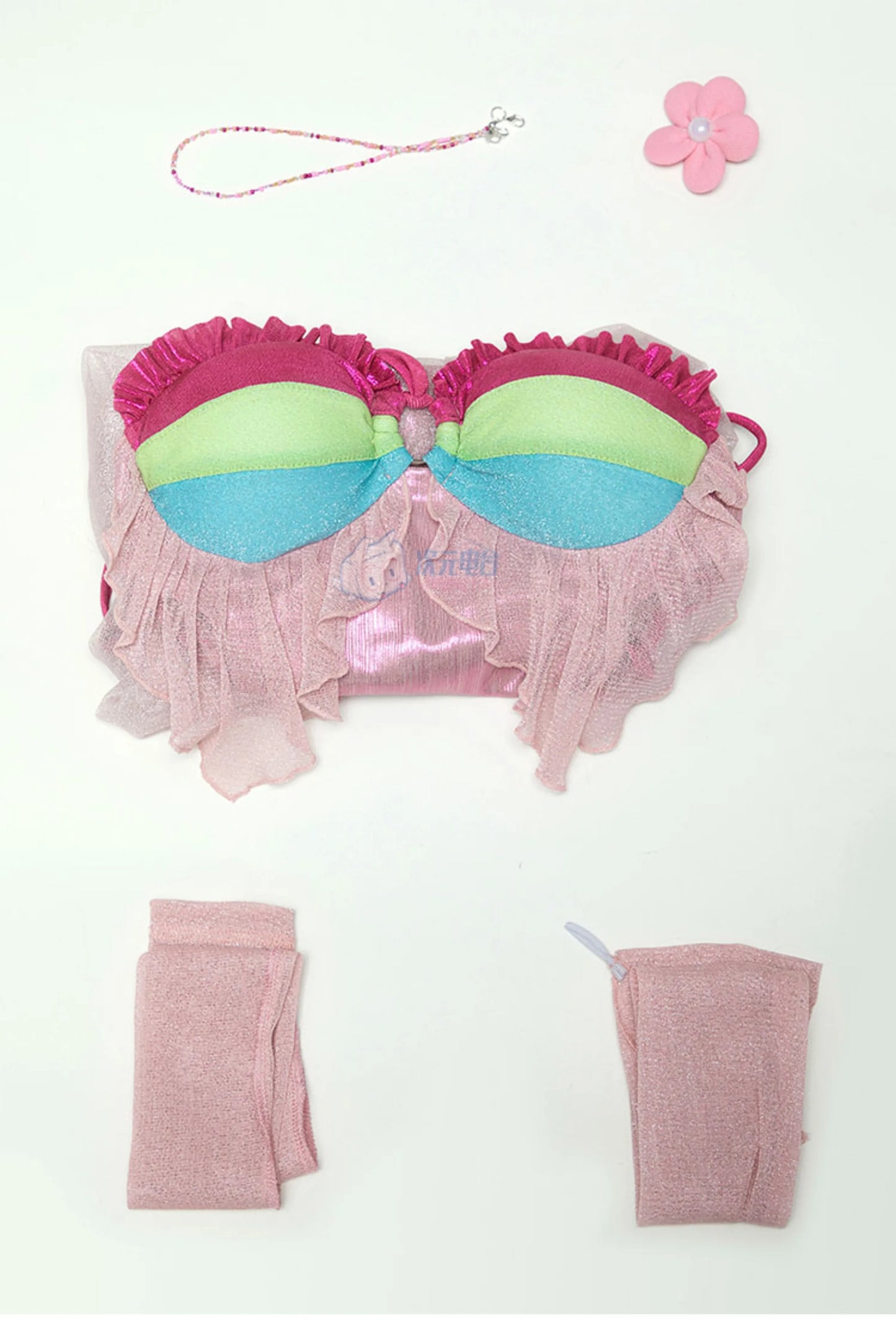 Anime Winx Club Cosplay Flora Costume Summer Piece Swimsuit with Wing Halloween Carnival Party Christmas Play Role Clothes