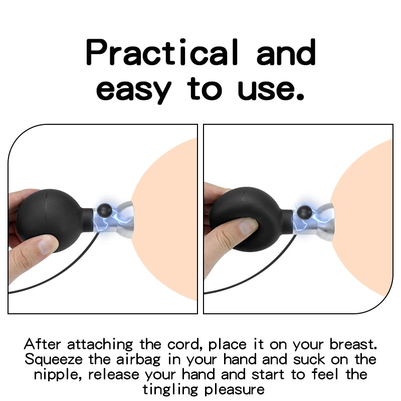 Electric Shocker Nipple Sucker/Clamps Electrostimulator Nipples clitoris Stimulator BDSM Sex Toys For Woman Couples