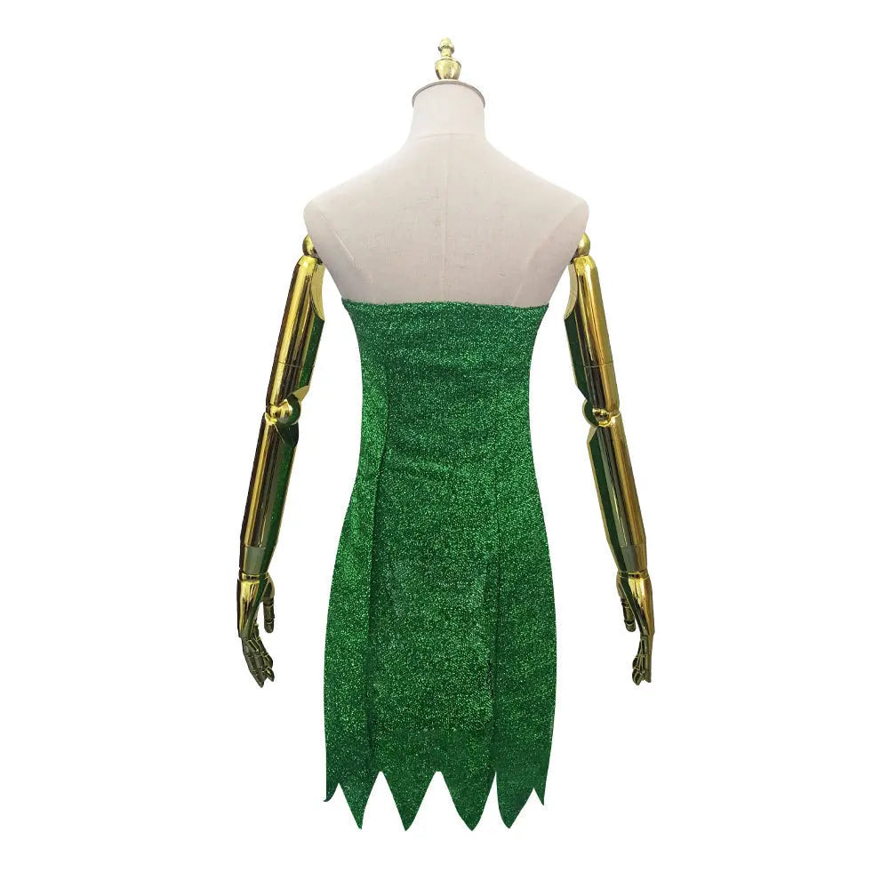 Miss Tinker Bell Cosplay Costume And Wigs Set Dress Suit Halloween Prop Cosplay Costume Full set of dresses and wigs Women Men