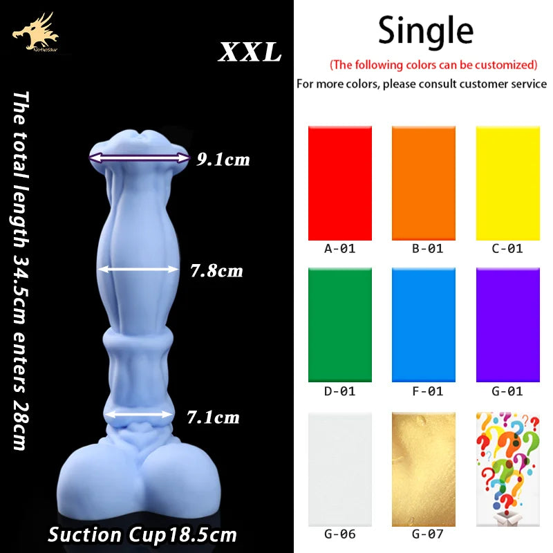Nothosaur ANUBIS Realistic Silicone Dildo Colorful Adult Fantasy Masturbation Toy Fake Penis with Dildo Holder Base