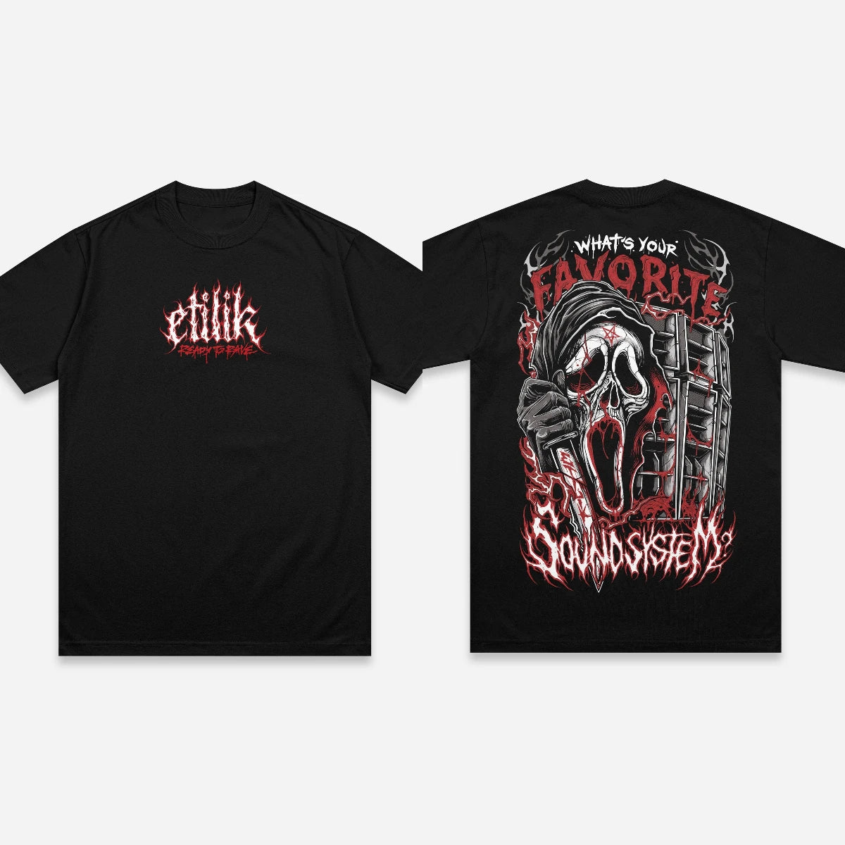Hip Hop Street Punk Men's T-shirt Pray for The Rave Overszied Graphics Tee Heavy Cotton Gothic Dark Short Sleeves Men's Clothing