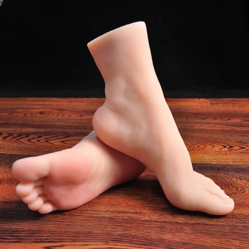 Large Size Silicone Foot Model Feet Fetish Real Female Mannequin Foot For Manicure Photograph Shoes Sock Display 4100