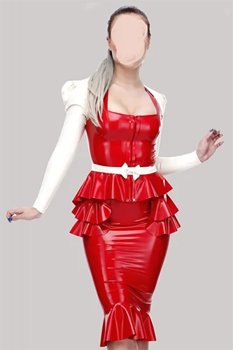 Latex gummi rubber skirt ganzanzug trendy shopping casual party club sexy dress