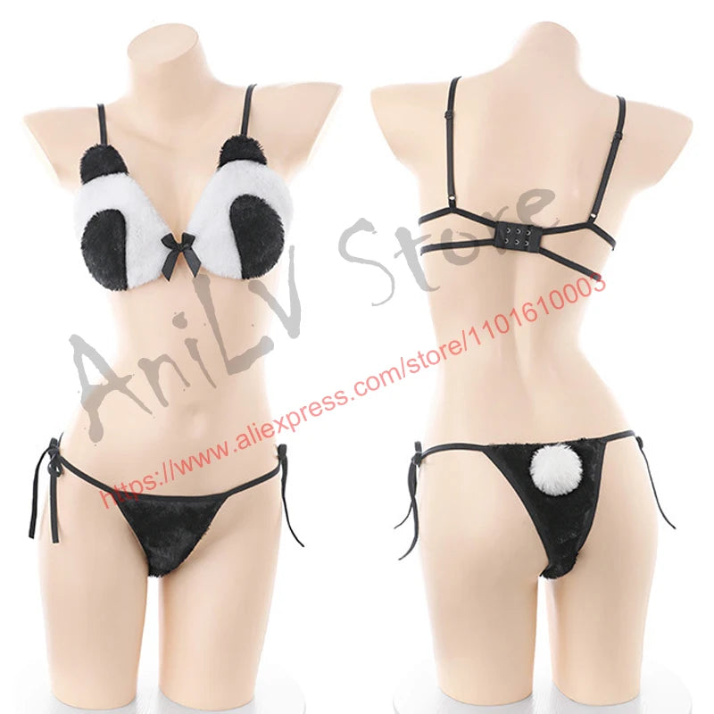 AniLV Animal Series Plush Warm Clothes Fox Tiger Wolf Chinese Panda Rabbit Cat Uniform Outfit Cosplay  Costume