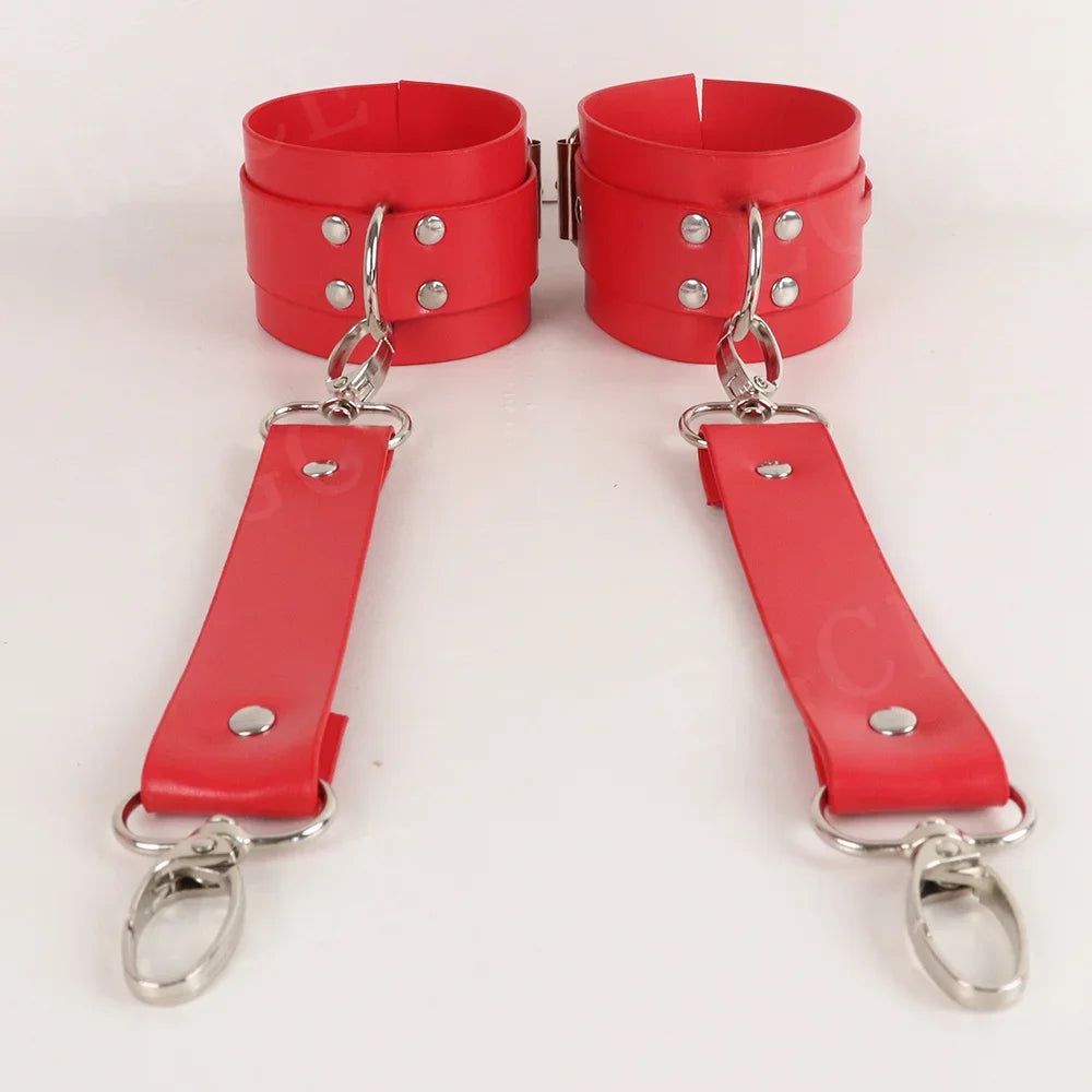 Woman Sexy Harness Garters Pink Thigh Sword Belt PU Leather Body Bondage Bdsm Gothic Leg Strap Rave Festival Clothes Accessories