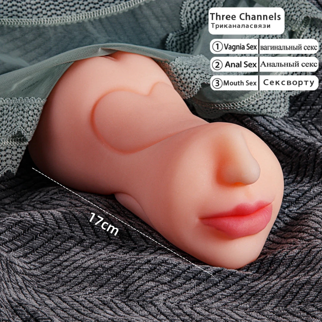3 in 1 Male Masturbator Sex Doll Rubber Vagina for Men Pussy Pocket Men's Goods Toy Masturbators Erotic Toys Anal Soft Silicone