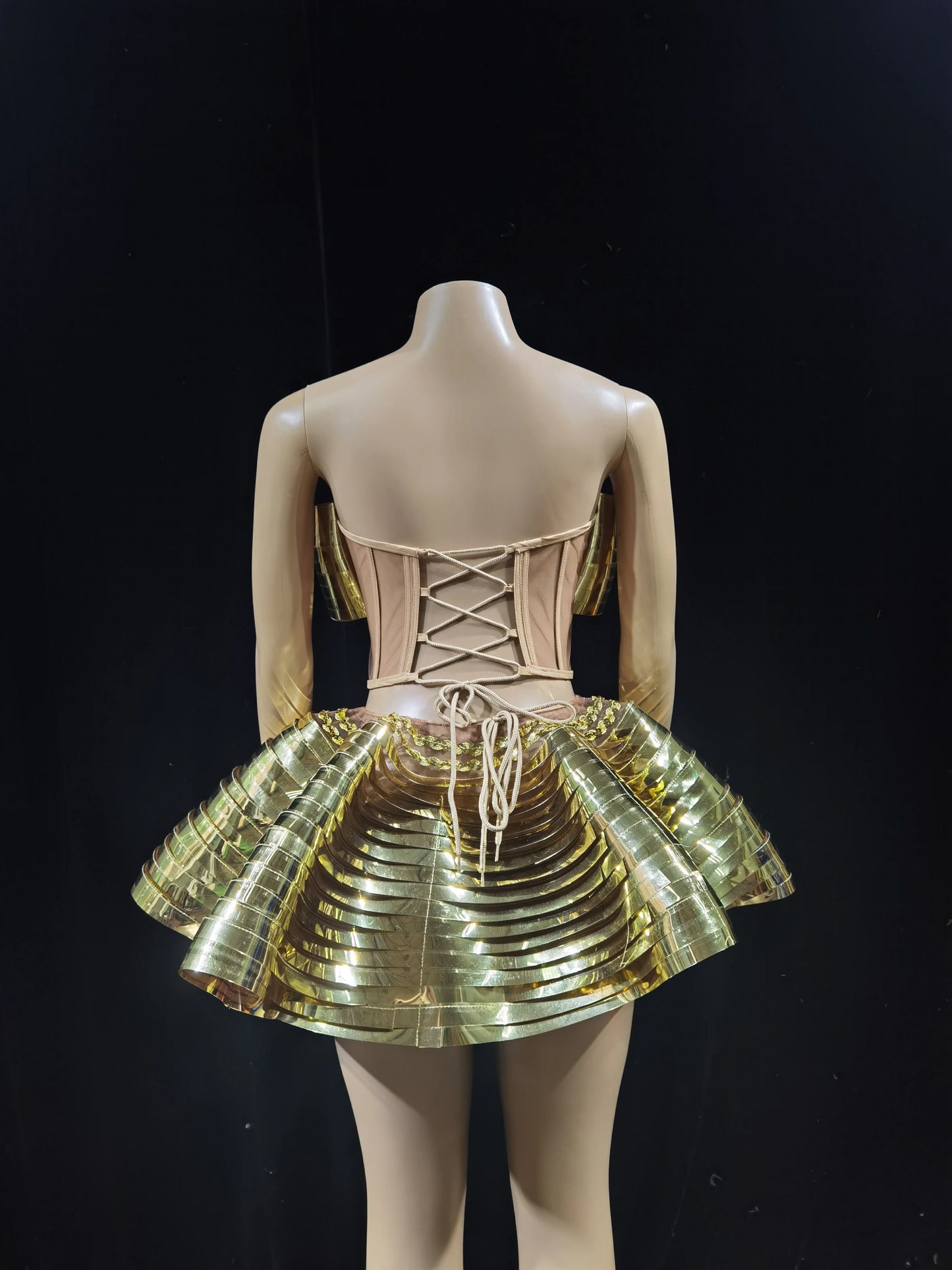 Sexy Diamonds Activity Clothing Women ClubCelebrate Stage Wear Performance Outfit Sparkly GoloSilver Top 2PCS Skirt Sets  Y009