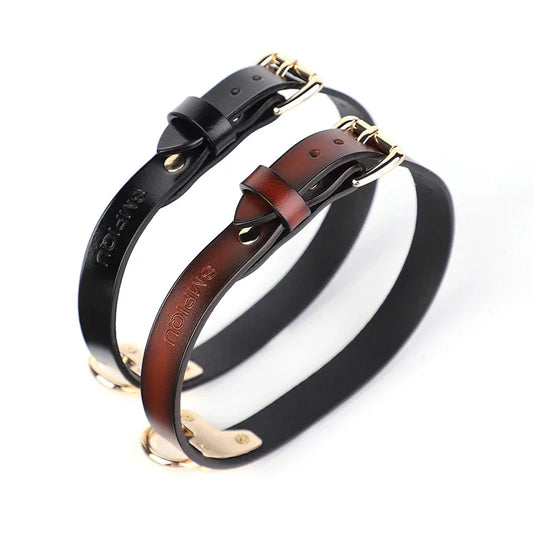 1Pcs Bondage Genuine leather Collar Slave Bed Neck Restraint with Leash BDSM Erotic Sex Toys For Women Couples Adult Games