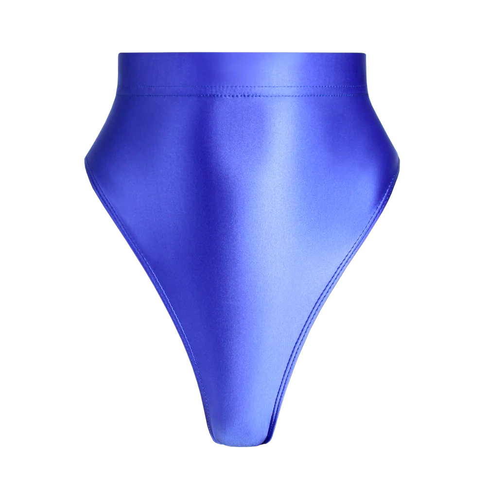 High Waist T-Shaped Short Pants for Women, Shiny Glossy, Monochrome Bikini Tights, High-Fork Briefs, Sexy Underpants, All Season