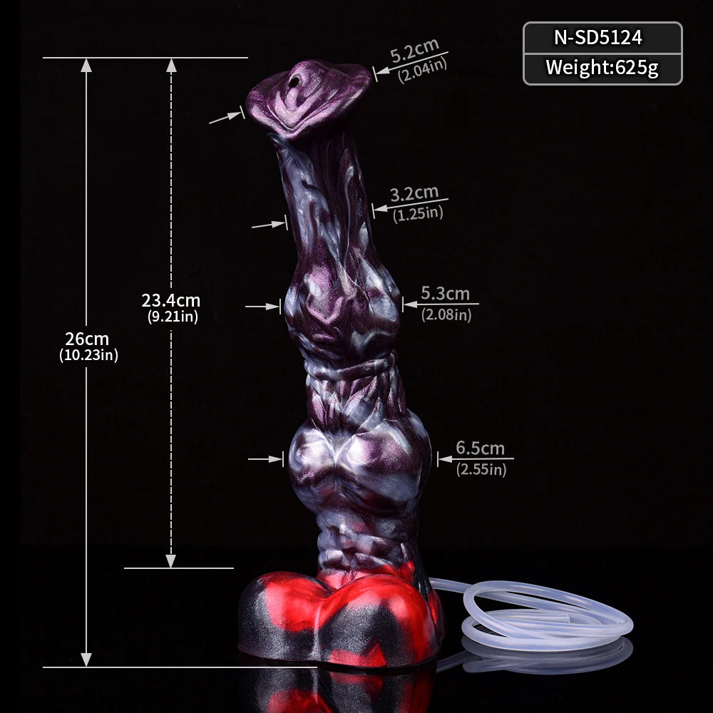 ASHBURN Huge Knot Squirting STALLION Dildo Silicone Water Spray