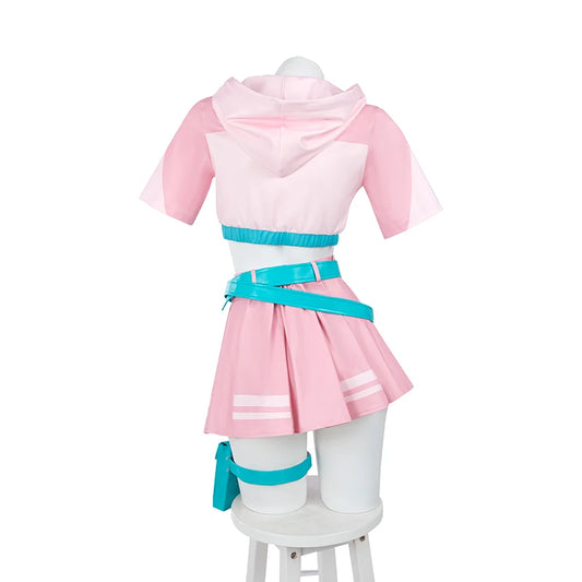 Ashburn Original 2025 Fortnit Cosplay Costume Racing Suit Halloween Women Outfit Top Skirts Socks with Hat