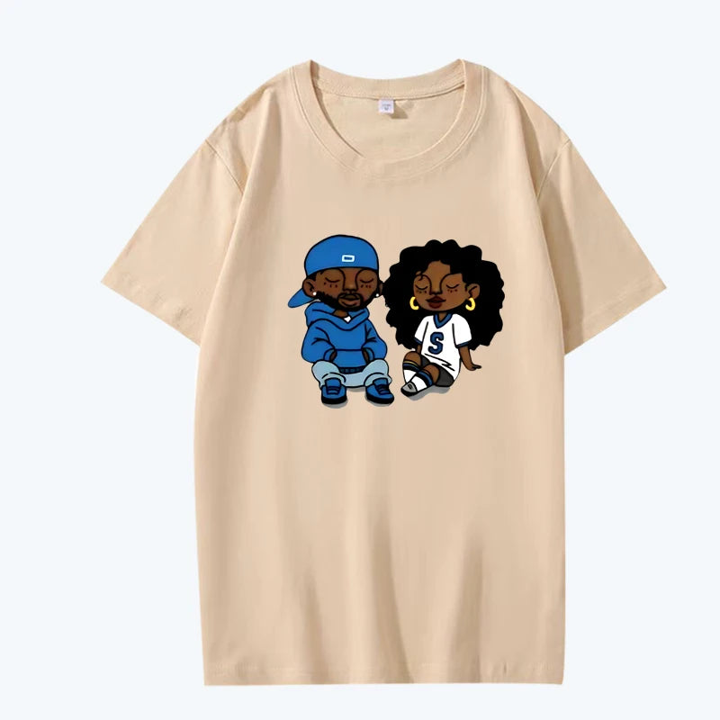 Rapper Kendrick Lamar and SZA II T Shirt men women Oversized 100% Cotton Hot sale short sleeve Summer top Unisex plus size tops