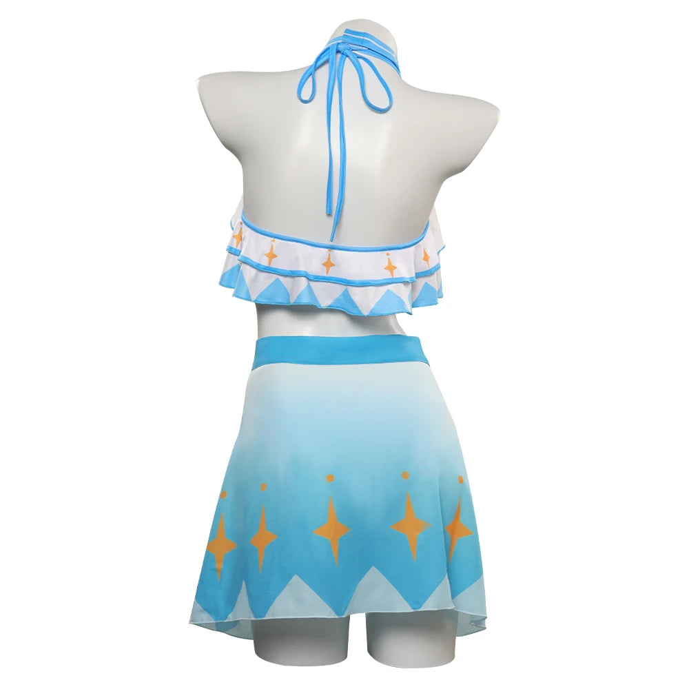 Nahida Lumine Cosplay Hutao Costume Genshin Impact Swimsuit Wanderer Top Shorts Cloak Halloween Carnival Party Disguise Suit