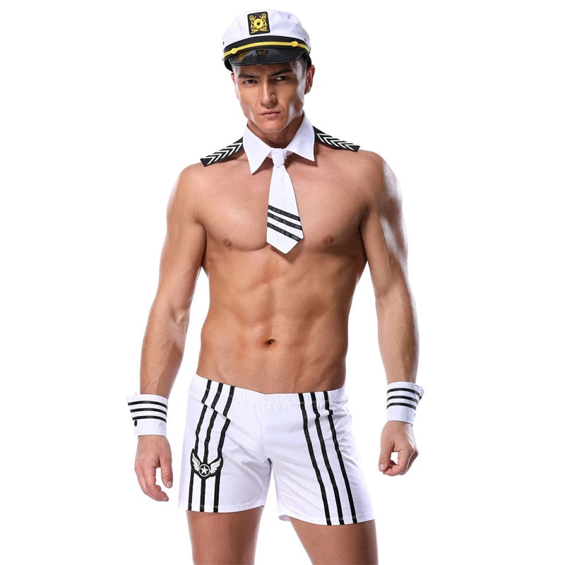 Multiple Sexy Men Navy Sailor Suit Cop Doctor Prisoner Costume Erotic Temptation Playsuit Cosplay Party Fancy Dress