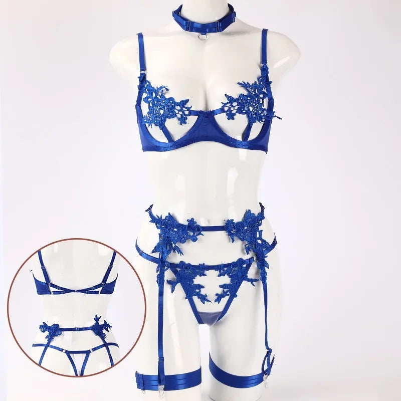 Toucheart Sexy Lingerie Cross Lace Splicing Women's Embroidery See-Through Passionate Temptation Leg Rings Free Charge Underwear