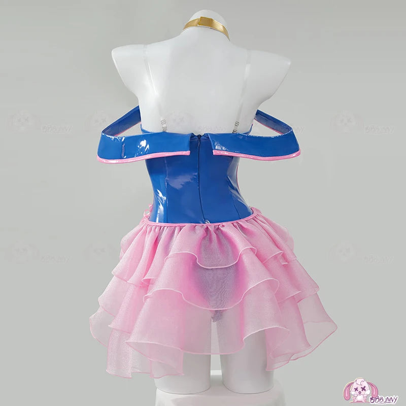 Anime Sexy Dark Magician Girl Cosplay Costume Hat Dress Role For Women Men PU Leather Bodysuit Anime Cosplay Costume Party Suits