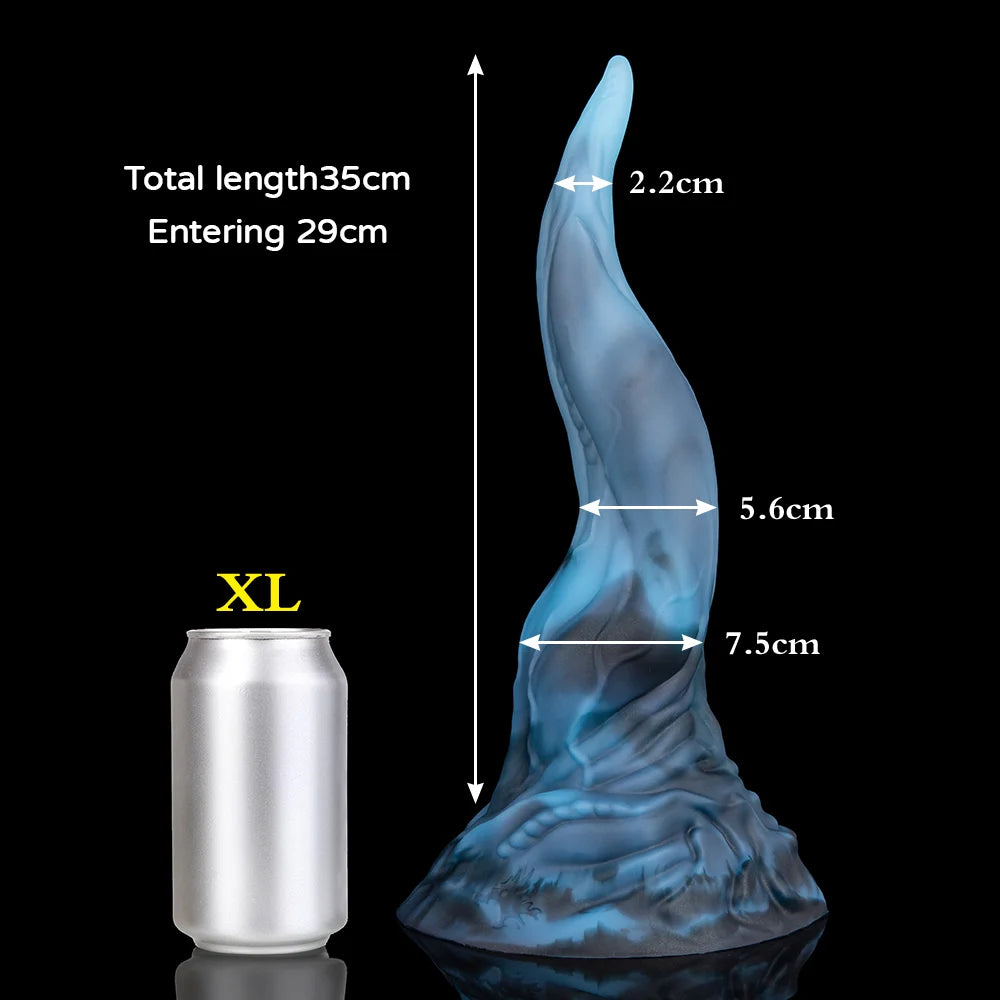 35CM Blue/Black Silicone huge small-xl monster
