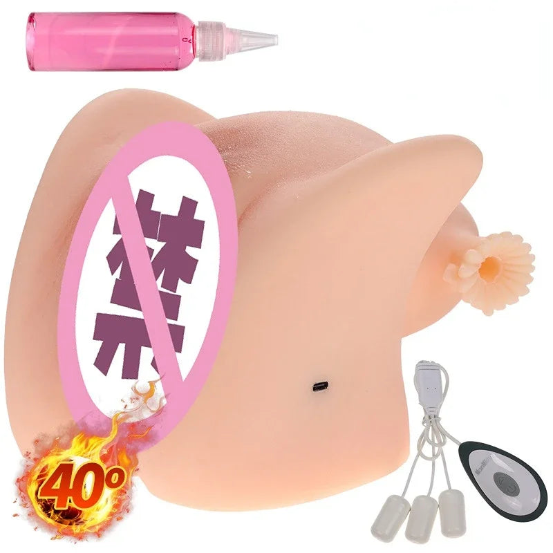 Male Masturbator Simulation Heating Vagina Anal Sex Toys Adult Products for Women Pussy Uterus Bladder Pee Toy for Pocket Pussy