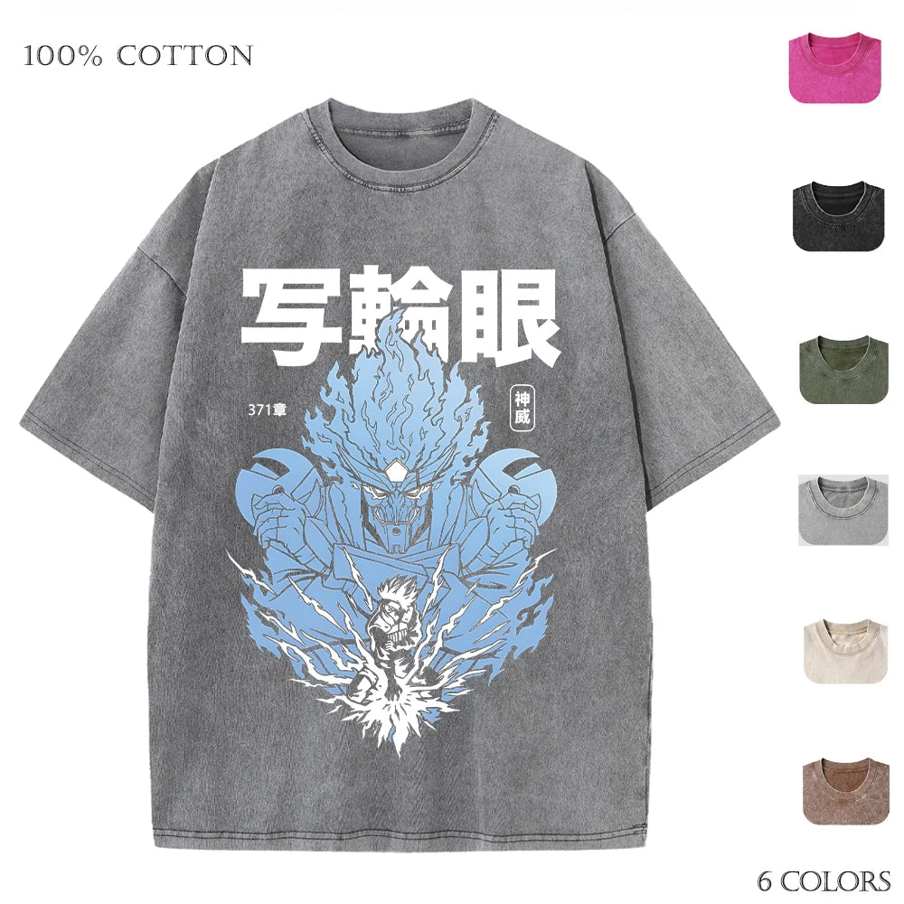 Men's Anime Tshirts 100% Cotton Gothic Harajuku Tshirt for Men Women Summer Casual Tops High Quality Tees Fashion Streetwear