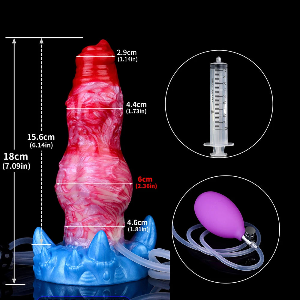 ASHBURN Knot Inflatable Ejaculation Dildo LARGE