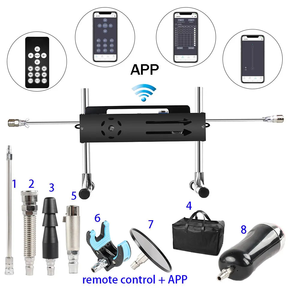 NEW Wireless APP Sex Machine with Amazing Features,Powerful,All Angle Adjustable,No Moveback Machine,200W motor, stroke 15cm
