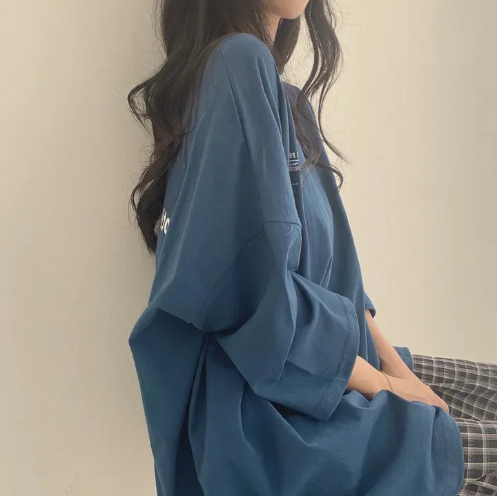 Summer Loose Fitting Long Sleeves T-shirt Women Tops Ropa Mujer Camisetas Hip Hop Tees Clothing 2024 Fashion Woman T Shirts